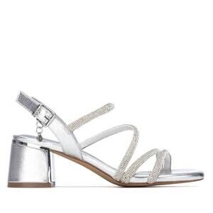 NEW XTI women's faux leather open toe sandals in silver